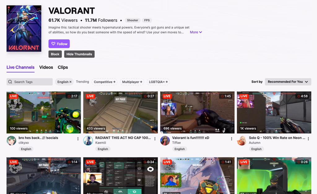 Twitch interface example 1